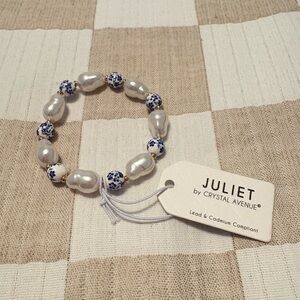 Juliet Pearl and Blue Beaded Bracelet